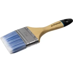 Кисть плоская STAYER "EURO", "AQUA" для воднодисперсионных и акриловых ЛКМ, искусств щетина, деревян ручка, 3"/75мм 01062-075