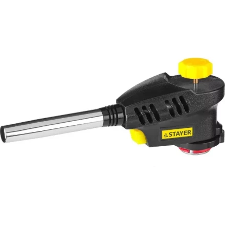 Газовая горелка &quot;ProTerm&quot; на баллон, STAYER &quot;PROFESSIONAL&quot; 55582, с пьезоподжигом, регулировка пламени, вихревое пламя, цанговое соединение, 1300С 55582 купить в Нягани