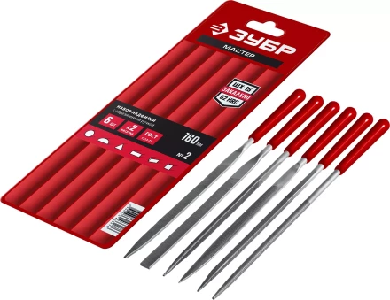 ЗУБР 6 шт, 160 мм, в чехле, с ручками набор надфилей (16016-H6) купить в Нягани