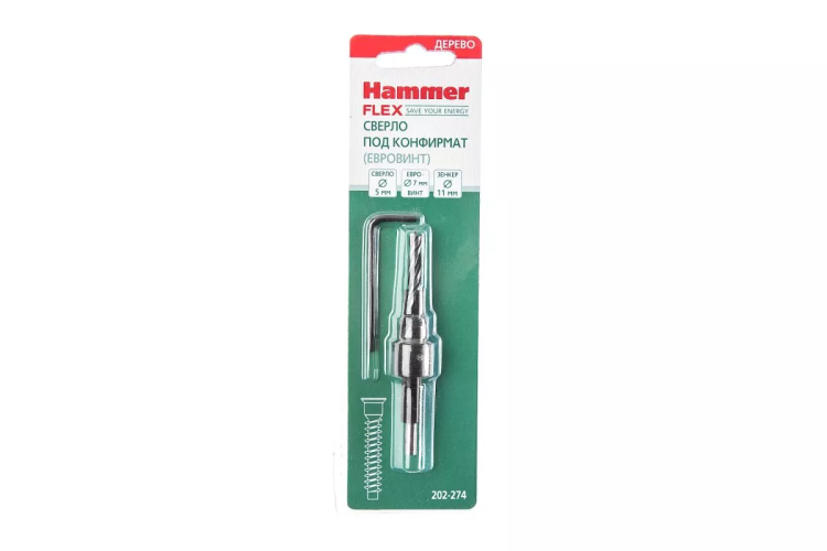 Сверло по дереву HAMMER Ф5х70мм (202-274 DR WD DBL FLUTE) купить в Нягани