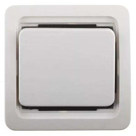 Выключатель СВЕТОЗАР &quot;ГАММА&quot; одноклавишный, без подсветки, цвет белый, 10А/~250В SV-54130-W купить в Нягани