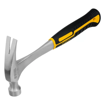Молоток-гвоздодер 350 г Denzel, цельнометаллический, двухкомпонентная рукоятка 10422 купить в Нягани