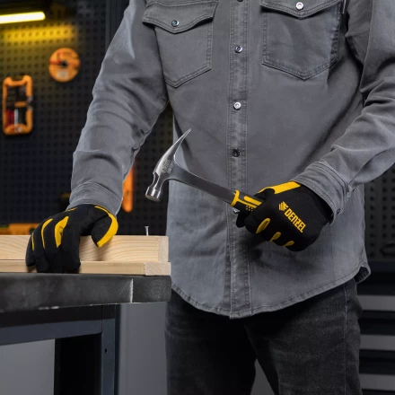 Молоток-гвоздодер 350 г Denzel, цельнометаллический, двухкомпонентная рукоятка 10422 купить в Нягани