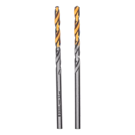 Сверло спиральное по металлу 3,5 x 70 мм, Р6М5, Golden Tip , 2шт. Denzel 718227 купить в Нягани