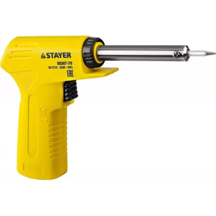 Паяльник с пистолетной пластмассовой рукояткой, STAYER &quot;MASTER&quot; MAXTerm, 55307-70, 30 - 70 Вт, конус 55307-70 купить в Нягани