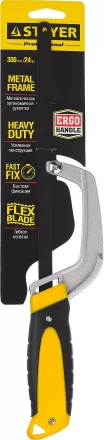 Ножовка-ручка по металлу STAYER, трехкомпонентная рукоятка, металлическая державка, 300мм 15715 купить в Нягани