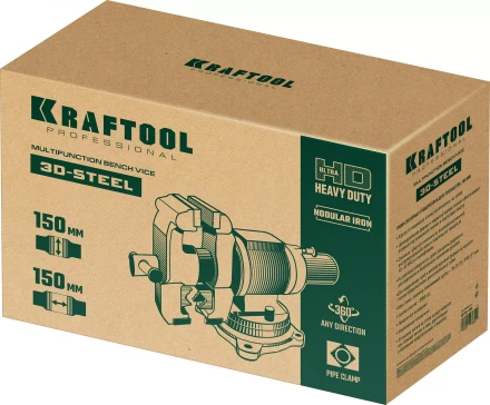 Тиски KRAFTOOL 3D-STEEL универсальные 32704-150 купить в Нягани