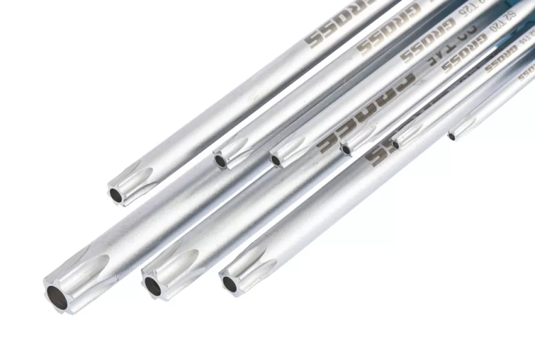 Набор ключей имбусовых TORX-TT T10-T50 экстра-длинные S2 сатинированные 9 шт Gross 16408 купить в Нягани