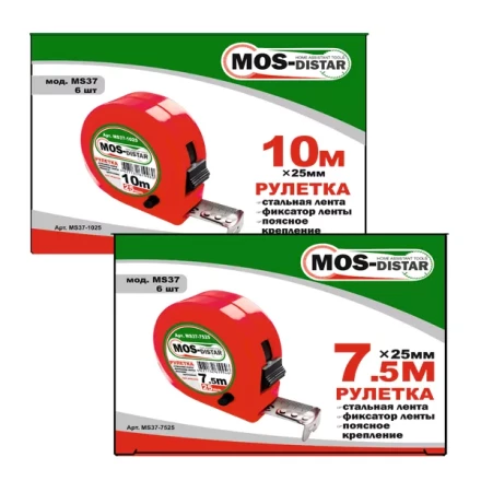 Рулетка измерительная MOS-DISTAR MS37-10025 купить в Нягани