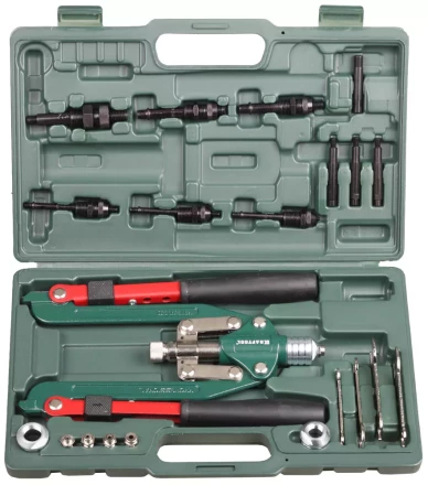 Заклепочник складной, KRAFTOOL &quot;RS-77&quot; 31182, резьбовые М4,М5,М6,М8,М10,М12, вытяжные d=2,4-6,4 мм и штифты М4,М5,М6,М8, из Al, стали, нерж стали 31182 купить в Нягани