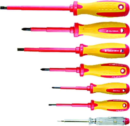 Набор отверток диэлект.до 1000В проб.эл. - до 250В двухкомп.рукоятки (7шт.) MATRIX PROFESSIONAL 13355 купить в Нягани