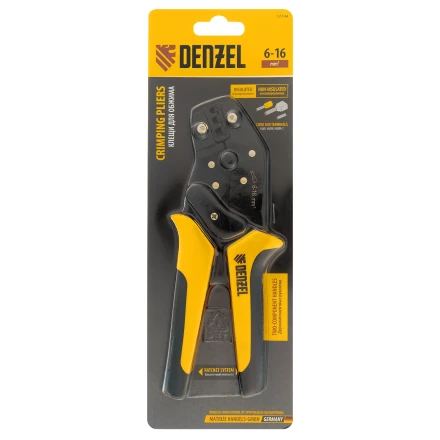 Клещи для обжима наконечников штыревых НШВ, НШВИ, НШВИ-2, 6-16 мм2 Denzel 17744 купить в Нягани
