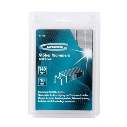 Скобы 10 мм для мебельного степлера усиленные тип 140 1250 шт GROSS 41740 купить в Нягани