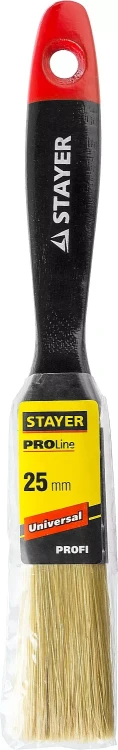 Кисть плоская STAYER "UNIVERSAL-PROFI", светлая натуральная щетина, деревянная ручка, 25мм 0104-025 купить в Нягани