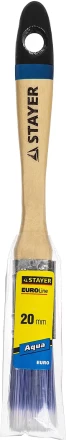 Кисть плоская STAYER &quot;EURO&quot;, &quot;AQUA&quot; для воднодисперсионных и акриловых ЛКМ, искусств щетина, деревян ручка, 3/4&quot;/20мм 01062-020 купить в Нягани