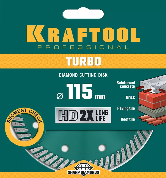 Диск алмазный отрезной для УШМ TURBO 36682-115 купить в Нягани