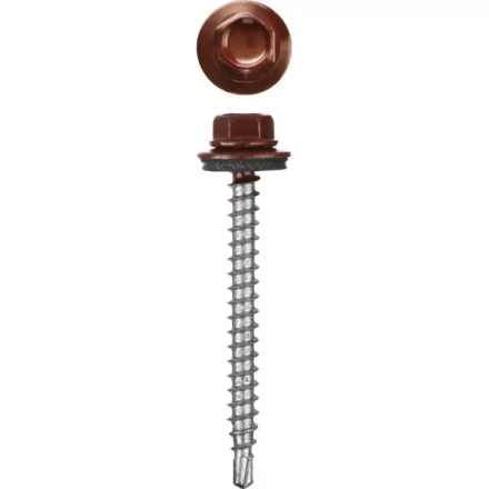 Саморезы СКМ кровельные, RAL 3005 темно-красный, 19 x 5.5 мм, 500 шт, для металлических конструкций, STAYER 30305-55-019-3005 купить в Нягани