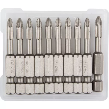 Биты &quot;ЕХPERT&quot; торсионные кованые, обточенные, KRAFTOOL 26123-1-50-10, Cr-Mo сталь, тип хвостовика E 1/4&quot;, PZ1, 50мм, 10шт 26123-1-50-10 купить в Нягани