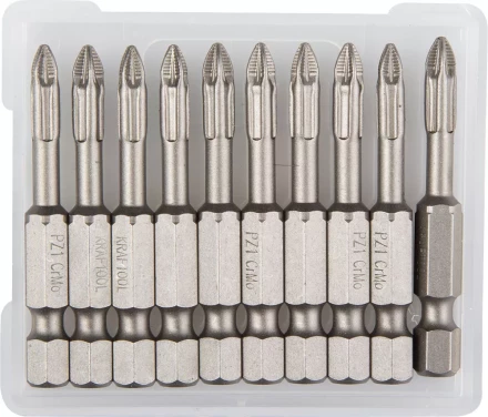 Биты &quot;ЕХPERT&quot; торсионные кованые, обточенные, KRAFTOOL 26123-1-50-10, Cr-Mo сталь, тип хвостовика E 1/4&quot;, PZ1, 50мм, 10шт 26123-1-50-10 купить в Нягани