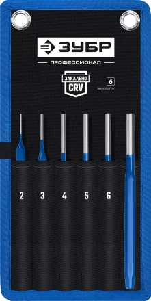 ЗУБР 6 предметов, набор шестигранных выколоток в чехле, Профессионал (21070-H6) купить в Нягани