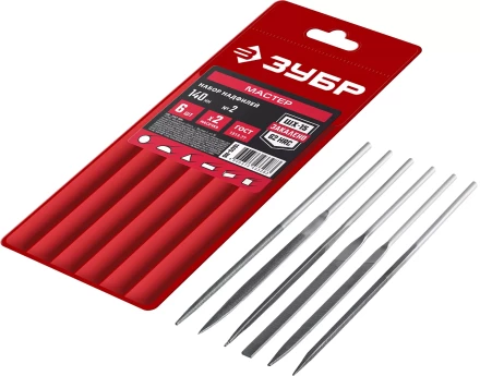ЗУБР 6 шт, 140 мм, набор надфилей в чехле (1605-H6) купить в Нягани