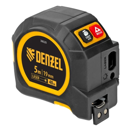 Лазерный дальномер с рулеткой LT-40, 5м x 19 мм, дальномер 40м, автомат. фиксация// Denzel 38020 купить в Нягани