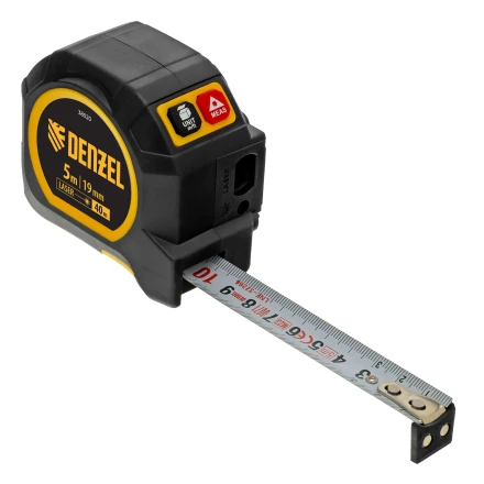 Лазерный дальномер с рулеткой LT-40, 5м x 19 мм, дальномер 40м, автомат. фиксация// Denzel 38020 купить в Нягани