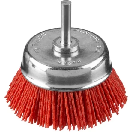 ЗУБР &quot;ПРОФЕССИОНАЛ&quot;. Щетка чашечная для дрели, нейлоновая проволока с абразивным покрытием, 75мм 35165-075_z02 купить в Нягани