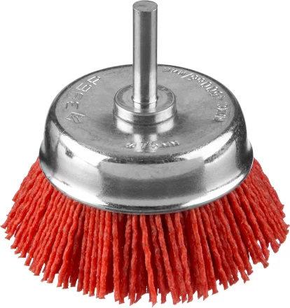 ЗУБР &quot;ПРОФЕССИОНАЛ&quot;. Щетка чашечная для дрели, нейлоновая проволока с абразивным покрытием, 75мм 35165-075_z02 купить в Нягани