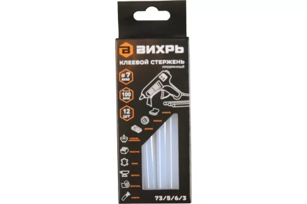 Клеевой стержень Вихрь 7x100 мм, 12 шт 73/5/6/3 купить в Нягани