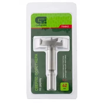 Сверло Форстнера по дереву 42 мм цилиндрический хвостовик СИБРТЕХ 704842 купить в Нягани