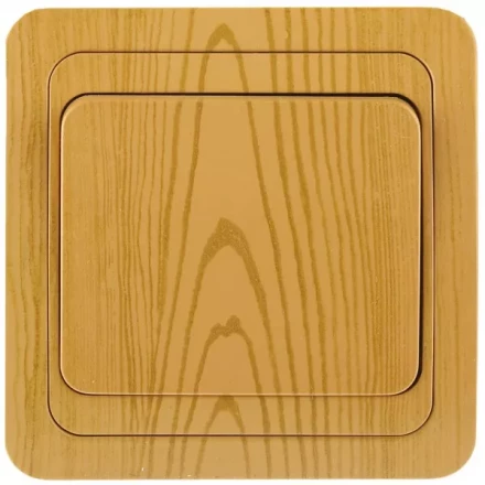 Выключатель СВЕТОЗАР &quot;ГАММА&quot; одноклавишный, цвет ольха, 10A/~250B SV-54130-A купить в Нягани