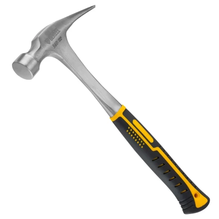 Молоток-гвоздодер 560 г Denzel 10424, цельнометаллический, двухкомпонентная рукоятка купить в Нягани