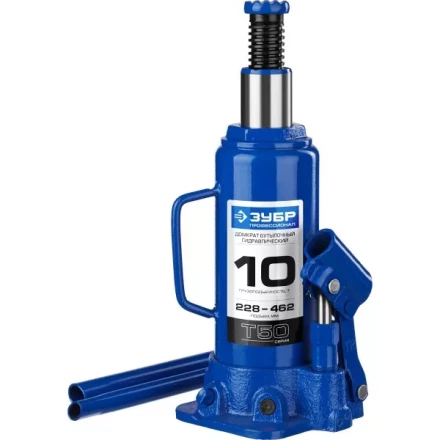 Домкрат гидравлический бутылочный T50, 10т, 228-462мм, ЗУБР Профессионал 43060-10 43060-10_z01 купить в Нягани