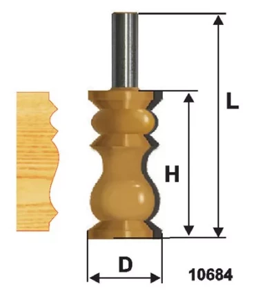 Фреза по дереву кромочная фигурная 32х57 №1 твердосплав ц/хв 12 ЭНКОР 10684 купить в Нягани