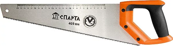 Ножовка по дереву 450 мм 7-8 TPI зуб-2D каленый зуб линейка двухкомпонентная рукоятка SPARTA 235025 купить в Нягани