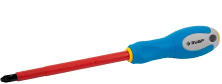 ЗУБР &quot;ПРОФИ ЭЛЕКТРИК&quot;. Отвертка Cr-V, трехкомпонент рукоятка, высоковольтная до ~1000В, PH №3, 150 мм 25262-3-150 купить в Нягани