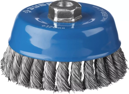 ЗУБР &quot;ПРОФЕССИОНАЛ&quot;. Щетка чашечная для УШМ, плетеные пучки стальной проволоки 0,5мм, 120ммхМ14 35275-120_z02 купить в Нягани