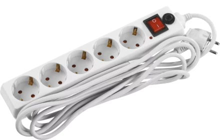 Сетевой фильтр STAYER &quot;MASTER&quot; электрический, 5 гнезд, макс. мощн. 2200 Вт, 3м 55066-3 купить в Нягани