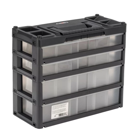 Органайзер для хранения с выдвижными лотками Stels 310х150х260мм, 4 секции, пластик Россия 90728 купить в Нягани