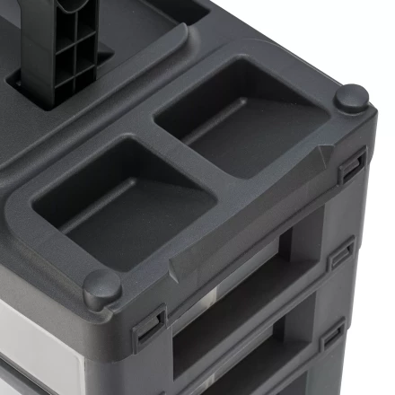 Органайзер для хранения с выдвижными лотками Stels 310х150х260мм, 4 секции, пластик Россия 90728 купить в Нягани