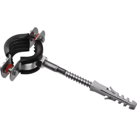 Хомут трубный с гайкой, оцинкованный, в комплекте с сантехнической шпилькой и дюбелем, 3/4&quot;, 1шт, ЗУБР Мастер 37866-25-29 37866-25-29 купить в Нягани