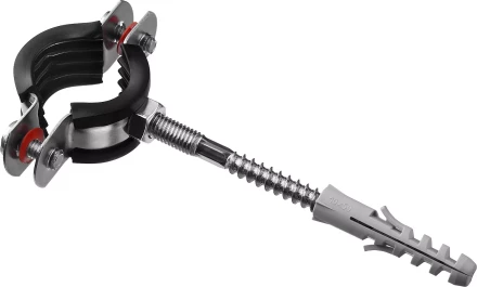 Хомут трубный с гайкой, оцинкованный, в комплекте с сантехнической шпилькой и дюбелем, 3/4&quot;, 1шт, ЗУБР Мастер 37866-25-29 37866-25-29 купить в Нягани