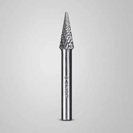 Зубр Твердосплавная борфреза M - конус с острым углом, 8 х 20 мм, угол 14° (28811-8-20) купить в Нягани