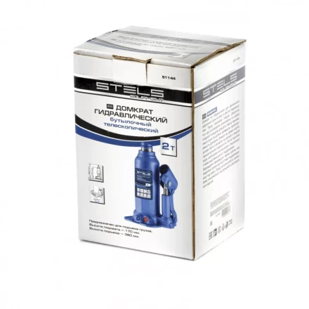 Домкрат гидравлический бутылочный телескопический 2 т подъем 170-380 мм Stels 51144 купить в Нягани
