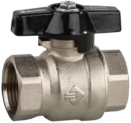 Кран шаровой ЗУБР полнопроходной &quot;мама-мама&quot;, бабочка, хромиров латунь, 3/4&quot; 4-51323-C-3/4 купить в Нягани