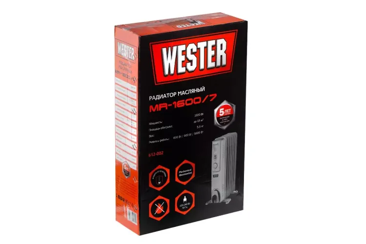 Масляный электрический радиатор WESTER MR1600/7 купить в Нягани