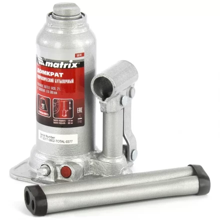Домкрат гидравлический бутылочный телескопический 2 т подъем 170-380 мм MATRIX 50741 купить в Нягани