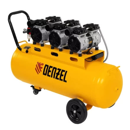 Компрессор безмасляный, малошумный DLS 1800/100,1800 Вт, 3x600, 100 л, 345 л/мин// Denzel 58028 купить в Нягани