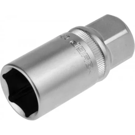 Торцовая головка ЗУБР &quot;МАСТЕР&quot; свечная с резиновой вставкой (1/2&quot;), Cr-V, FLANK, хроматированное покрытие, 21мм 27728-21 купить в Нягани